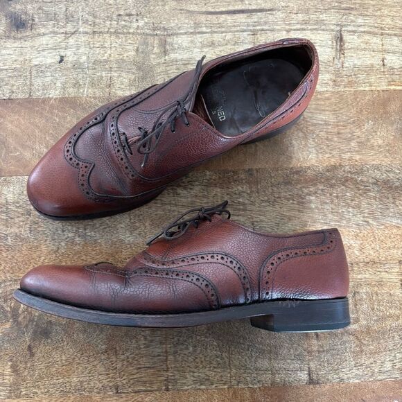 Vintage mod hipster retro wingtip slim square toe oxfords 1970s 80s main image 5